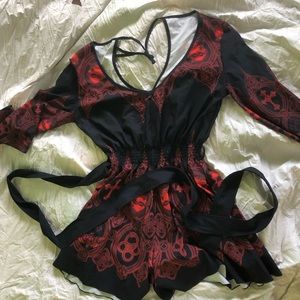 XL black milk invocation kimono playsuit